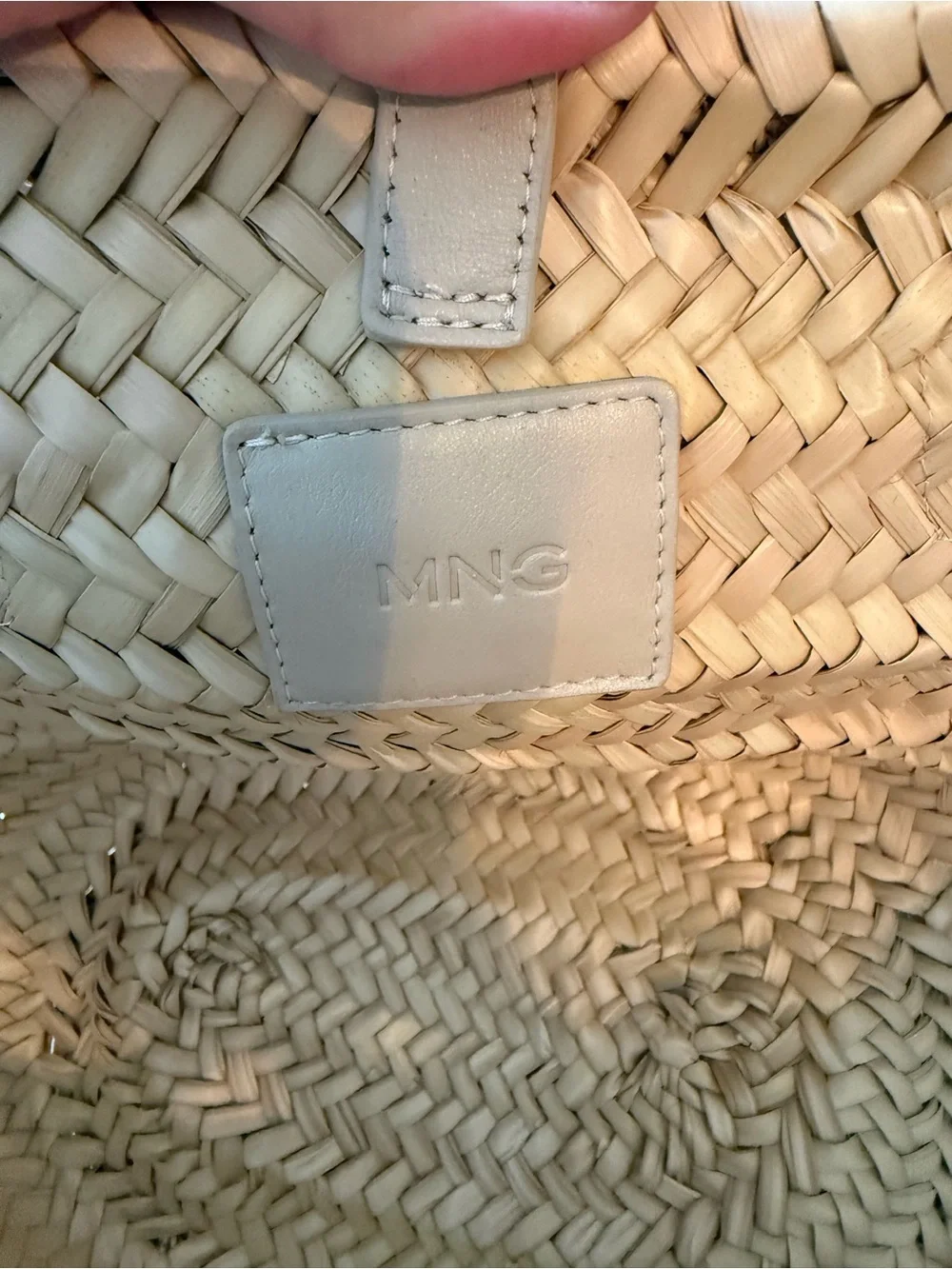 Mango Woven Straw Tote Bag with Neutral Handles - Picture 7 of 11